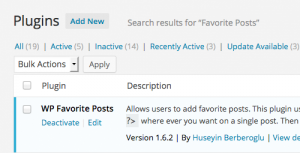 Install "WP Favorite posts"